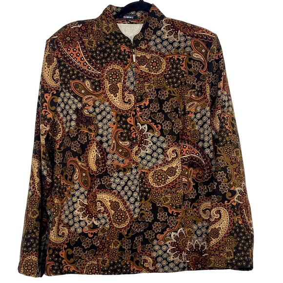Vintage Elementz Paisley Zip Up Jacket - Picture 1 of 4